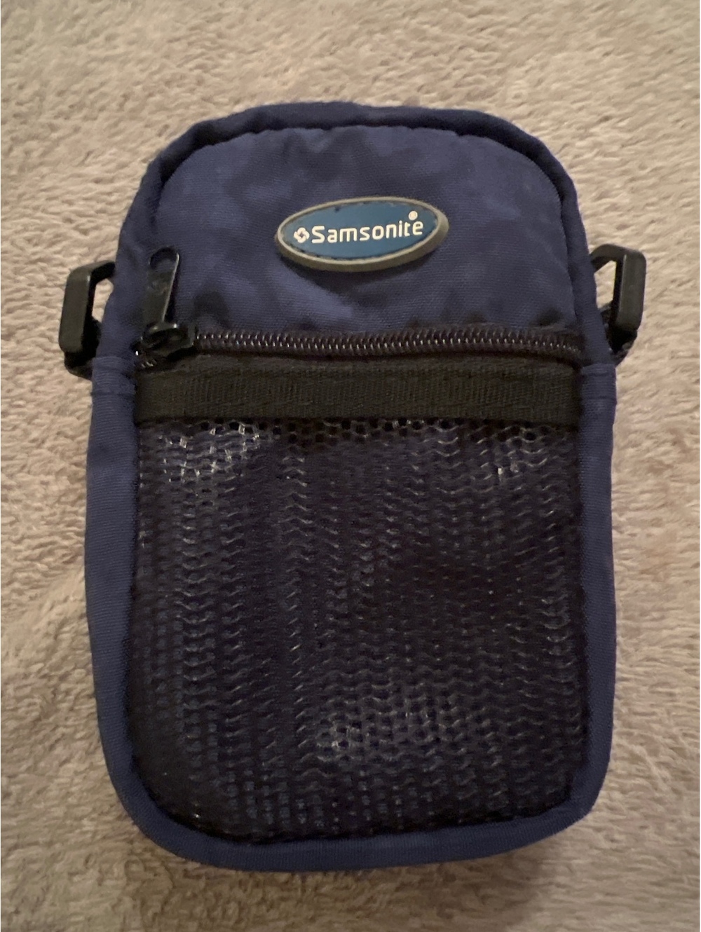 Samsonite Navy Blue Small Crossbody Bag with Mesh Front Pocket